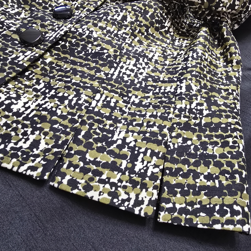 Le Suit Black and Olive Green Skirt & Blazer Size 10 - Picture 5 of 14